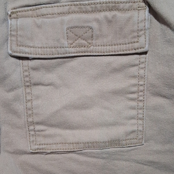 Tan Flat Front Shorts with Relaxed Fit - Picture 4 of 5